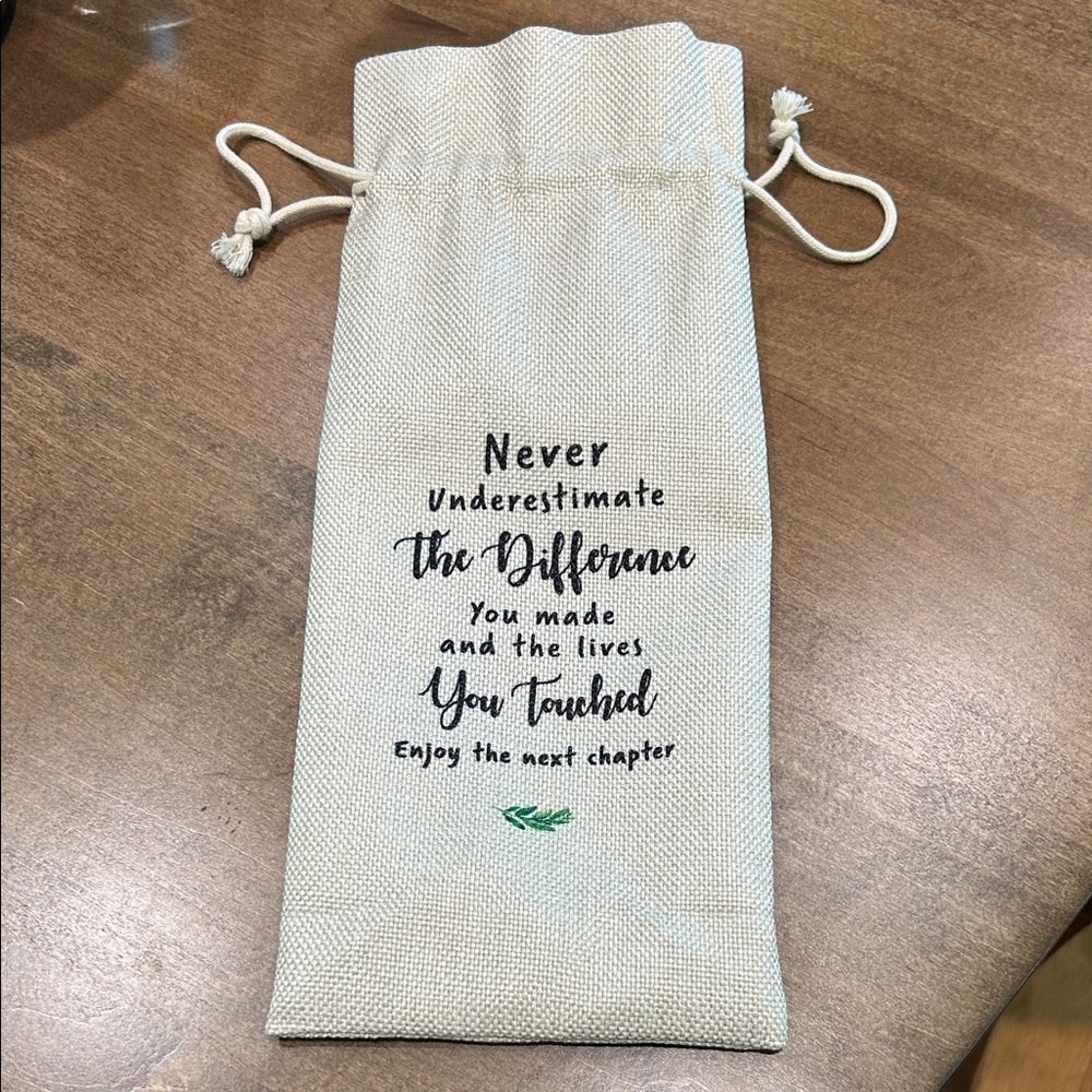 Inspirational Drawstring wine bag